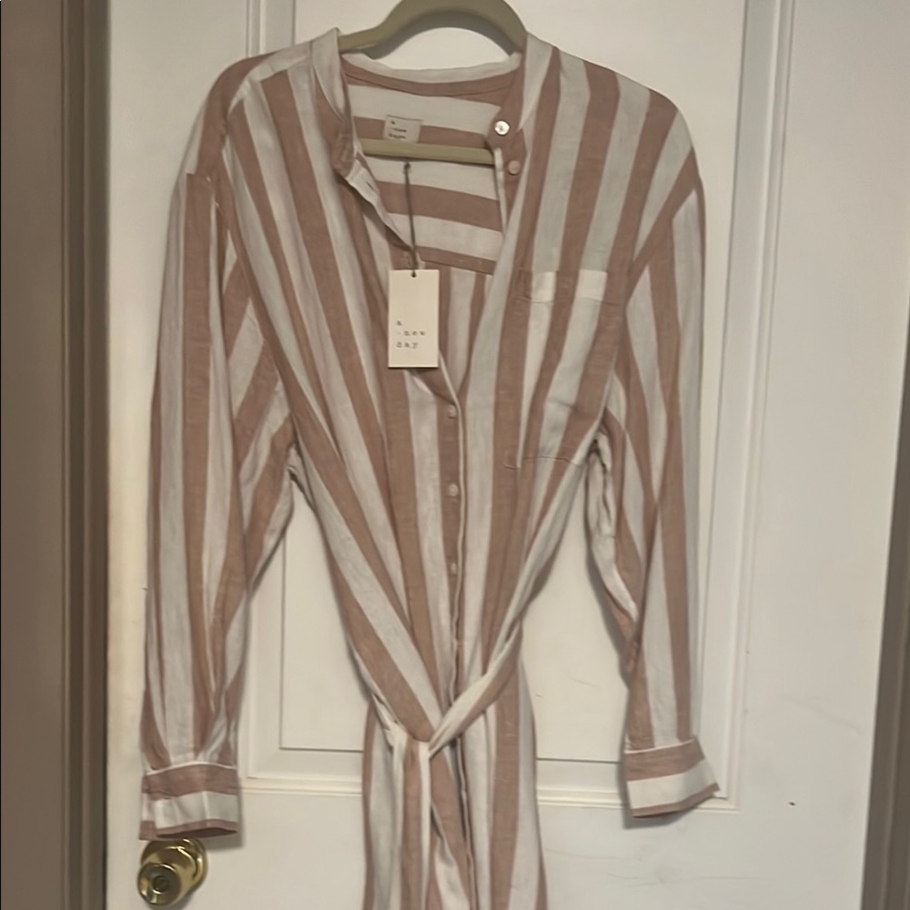Striped Button-Up Dress